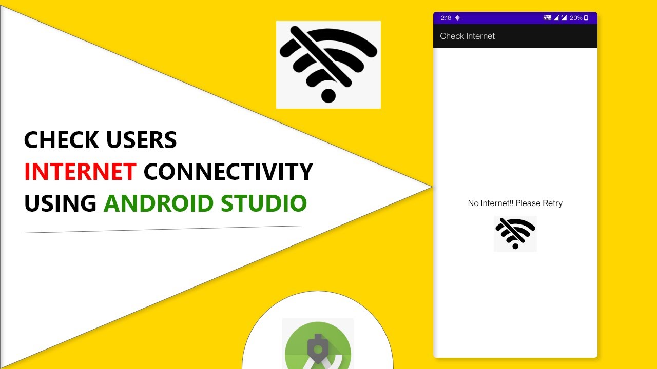 Internet Check Using Android Studio || Java || Android Studio