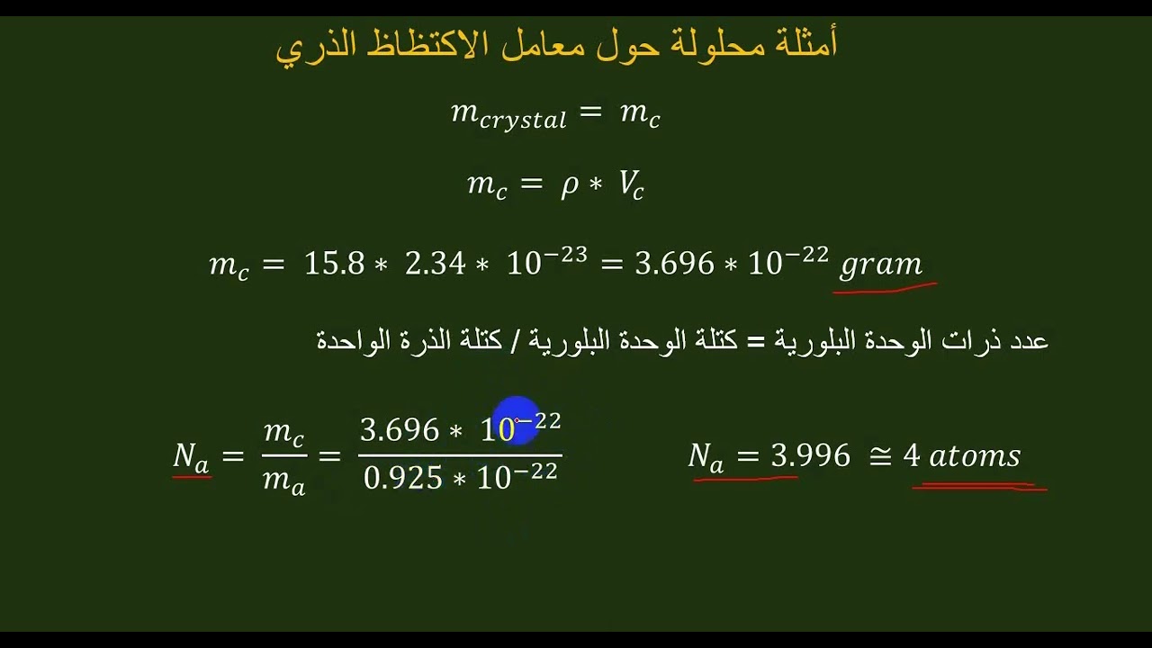 أمثلة الاكتظاظ الذري 1