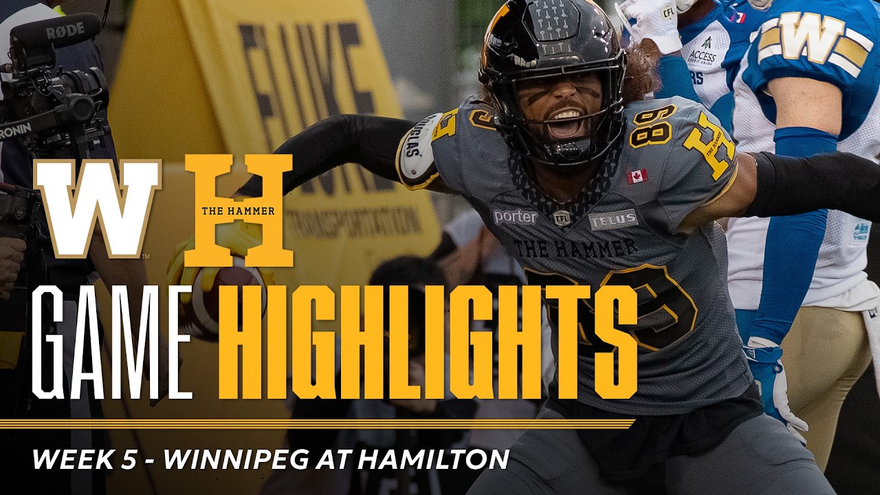ЛУЧШИЕ МОМЕНТЫ МАТЧА | Hamilton Tiger-Cats против Winnipeg Blue Bombers | 5-я неделя (05.07.26)