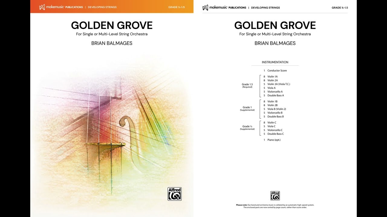 Golden Grove, by Brian Balmages – Score & Sound