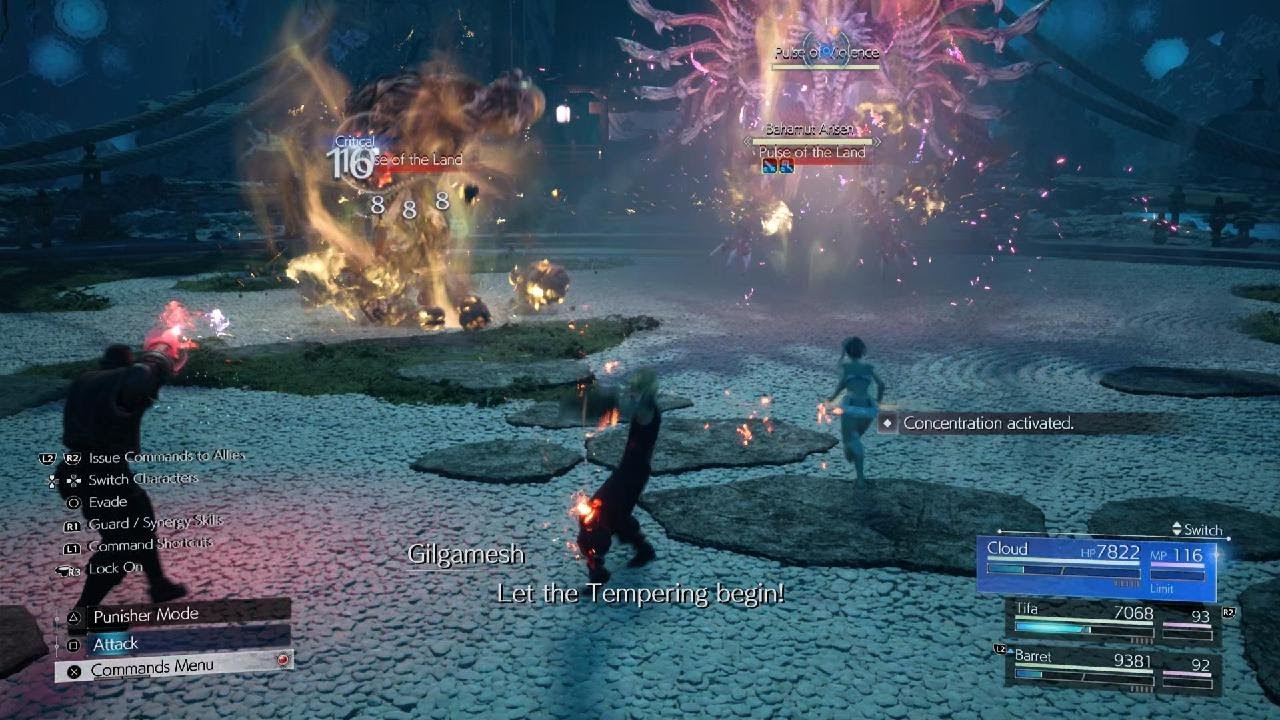 Final Fantasy Seven Rebirth Titan and Bahamut Arisen boss fight