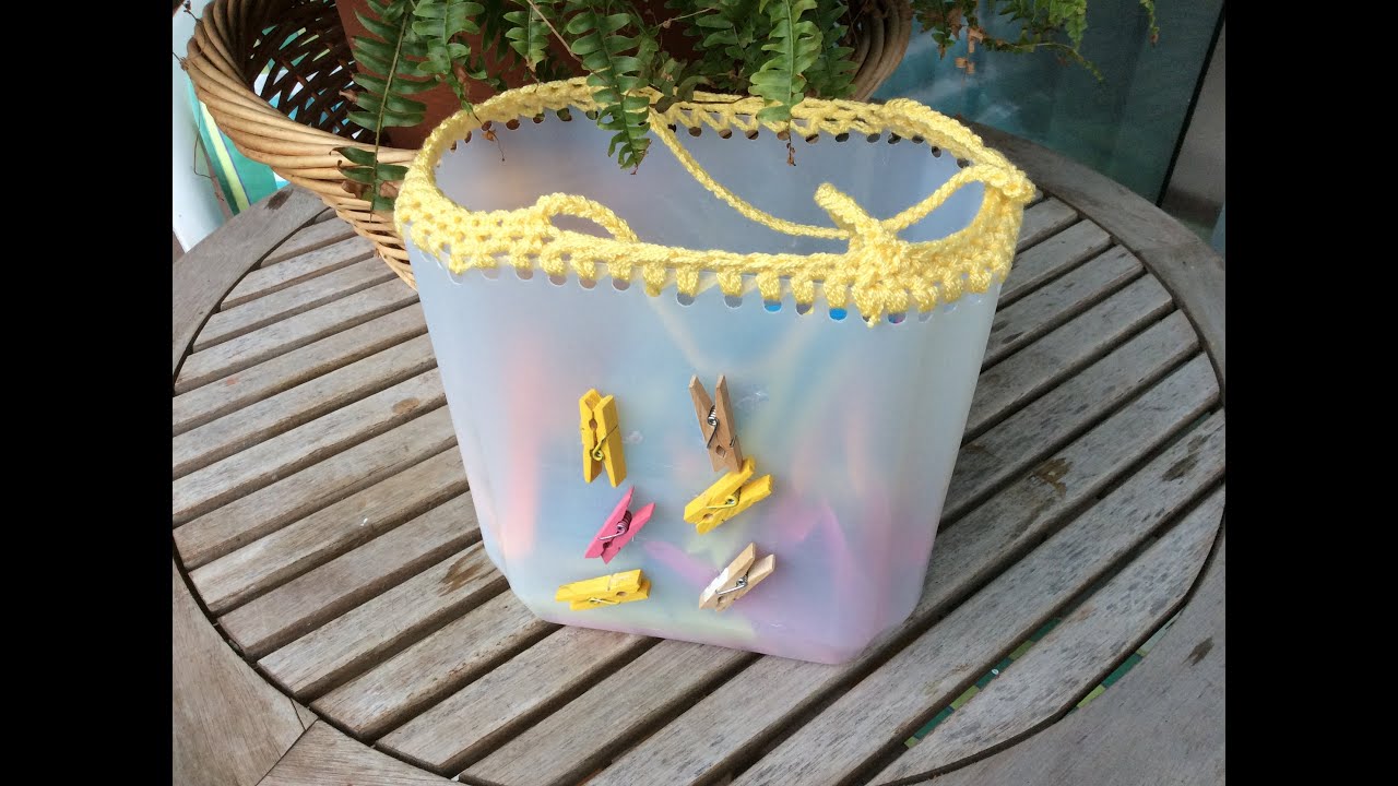 طريقة صنع سلة سهلة لمشابك الغسيل من البلاستيك