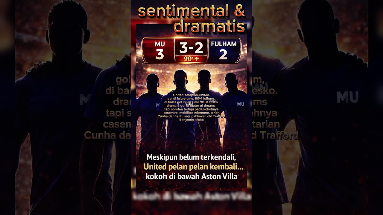 Man United vs Fulham 3–2 🔥 Gol Injury Time Selamatkan MU di Old Trafford!