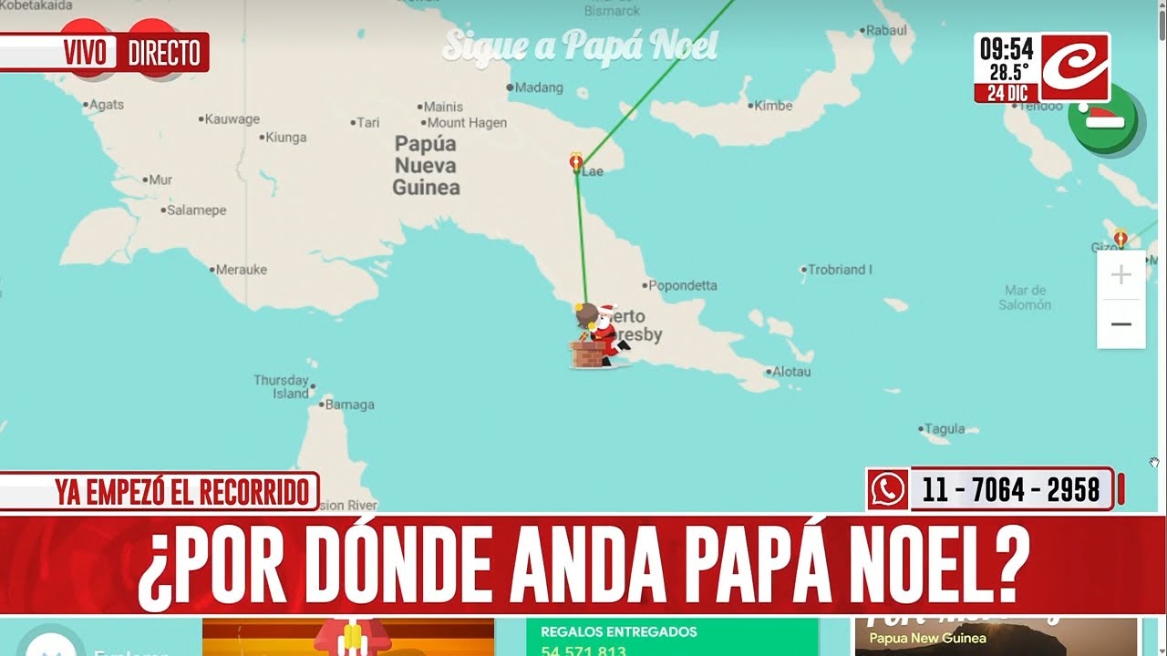 Seguimos en vivo el recorrido de Papá Noel... ¿por dónde anda ahora?