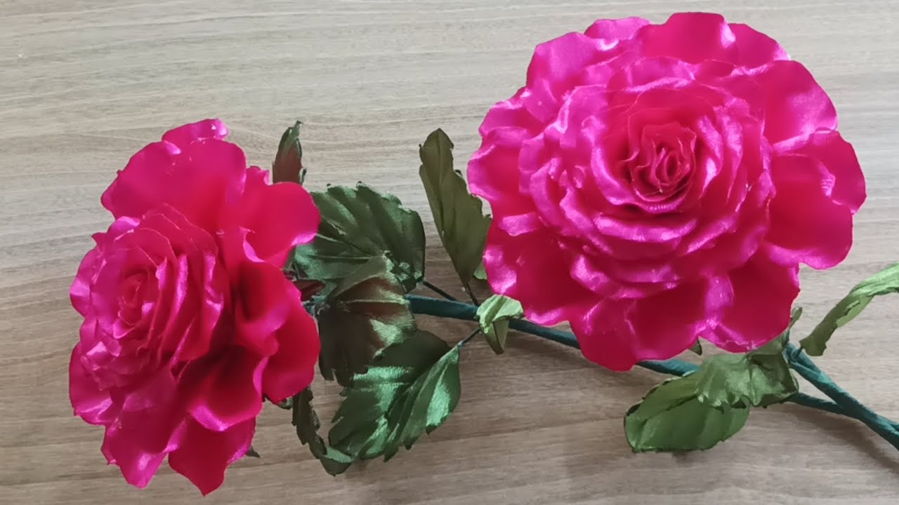 Beautiful Rose from Satin Ribbon, Looks Just Like the Real One