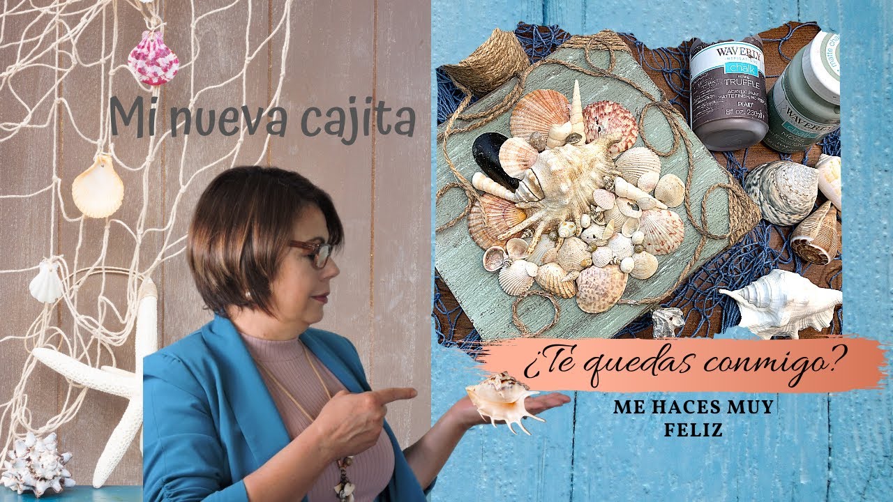DIY/Manualides. Como decorar una caja 🎁 con hilo de yute🧵 , conchas  y caracoles 6/2020