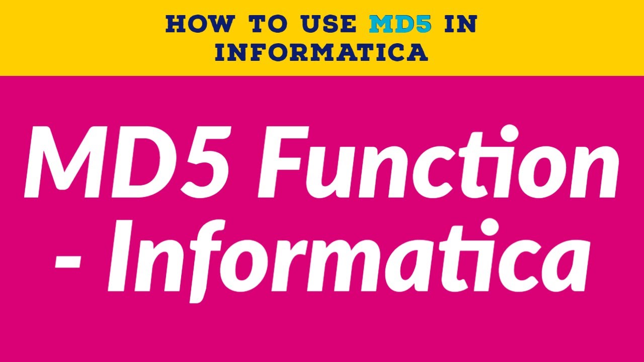 MD5 in Informatica | How to use MD5 in informatica SCD Type - 1 | What is MD5 in Informatica