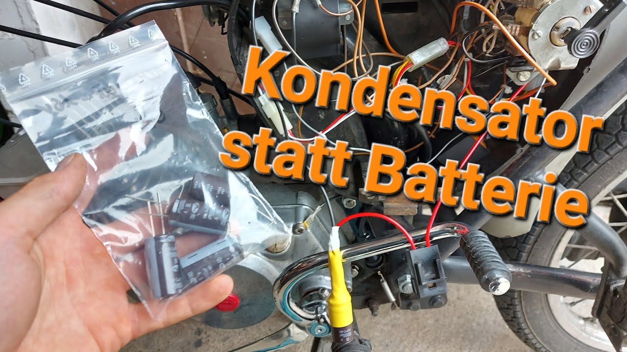 Einbau eines Kondensator statt Batterie so Kosten und Aufwand sparen an Simson s51 #simson #s51