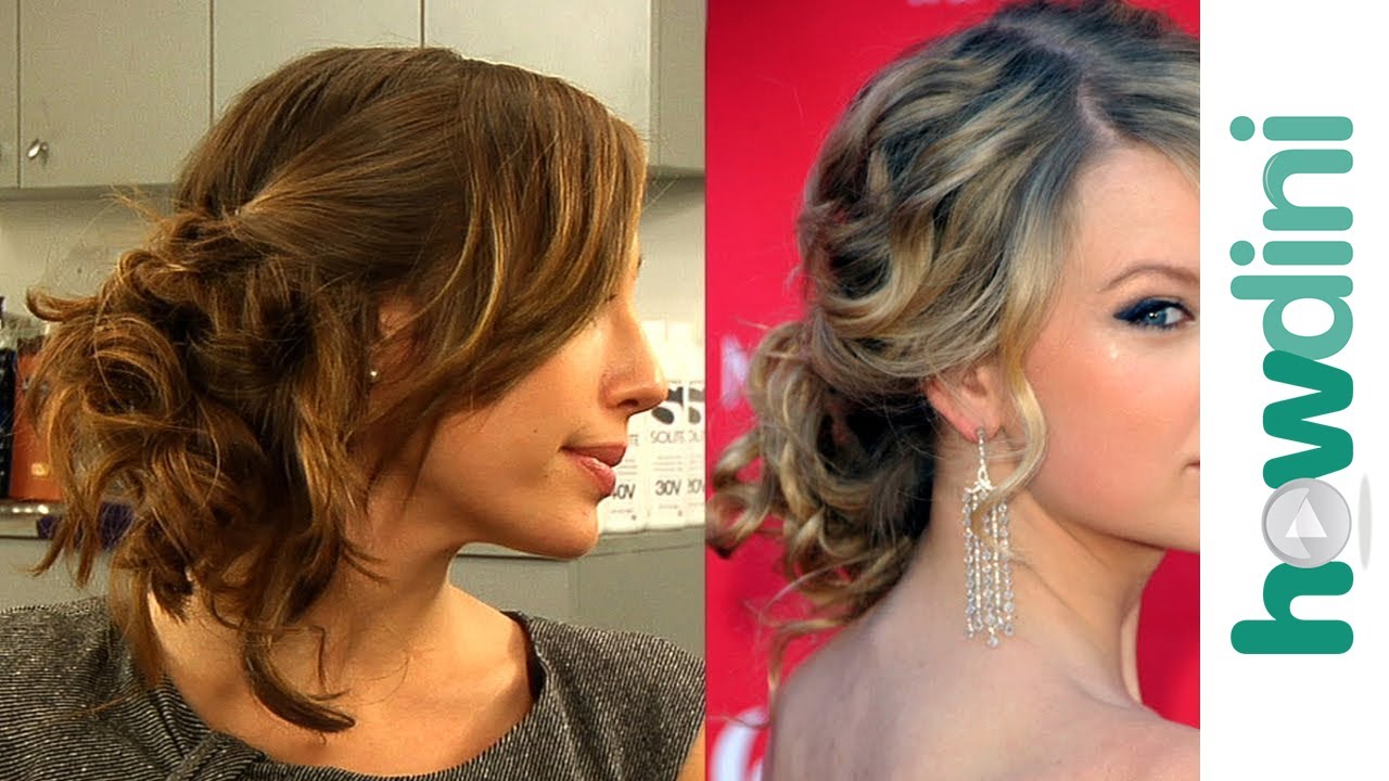 Messy updo hairstyles: How to do Taylor Swift's messy side swept updo look