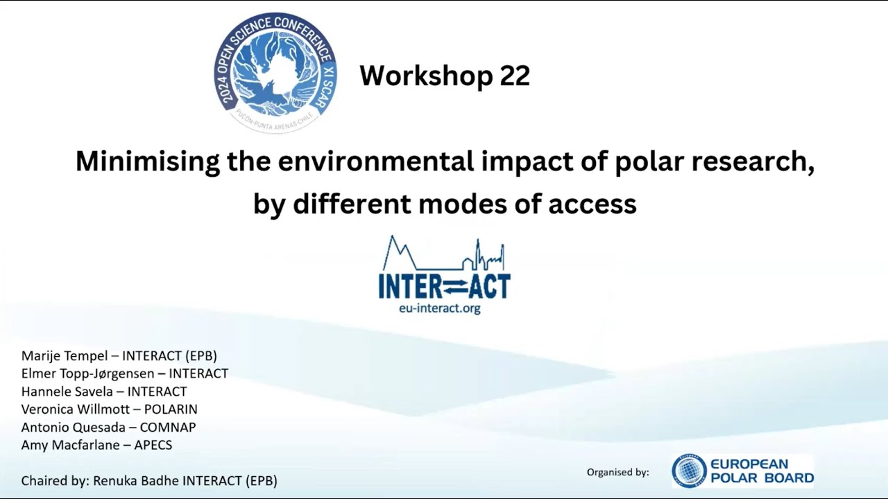 SCAR OSC 2024: Minimising Environmental Impacts using Different Modes of Access in Polar Research