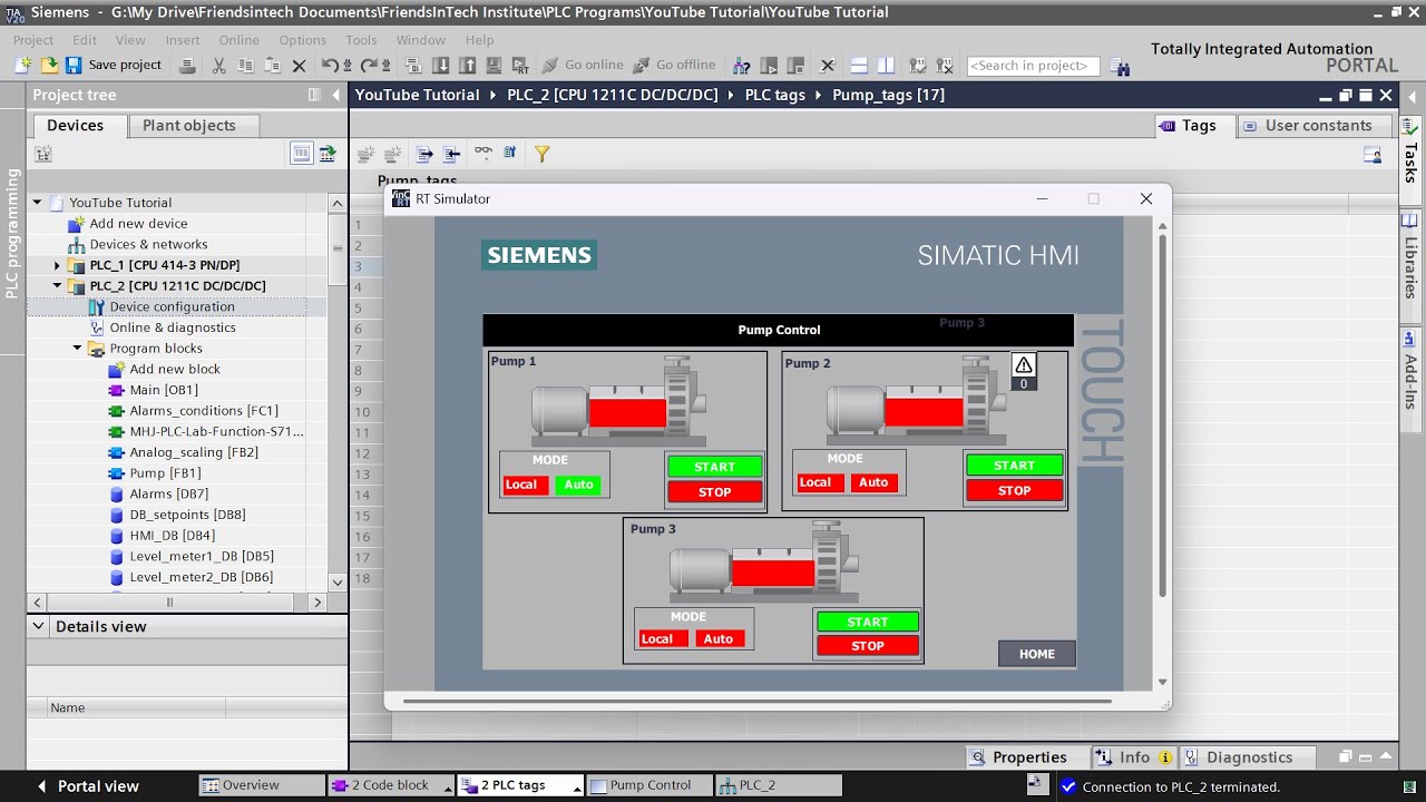 HMI Tutorial #3 (Part 2) | Pump Control Screen Design in TIA Portal