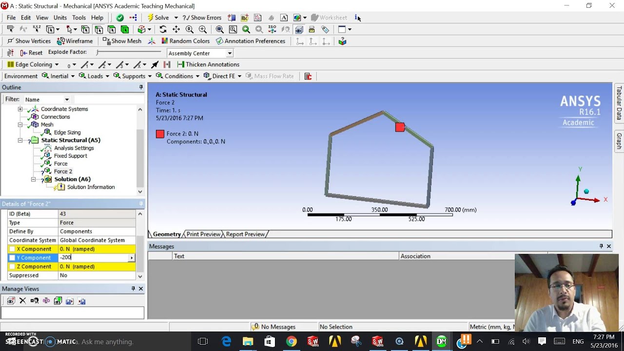 IMPORTAR SOLIDWORKS VIGAS A ANSYS   IMPORT SOLIDWORKS BEAMS TO ANSYS