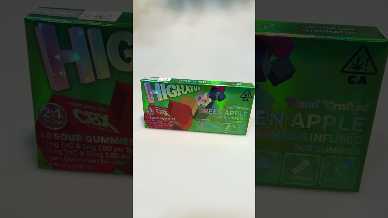 HIGHATUS GREEN APPLE CBD THC GUMMIES CBX THE SYNDICATE MORENO VALLEY CA