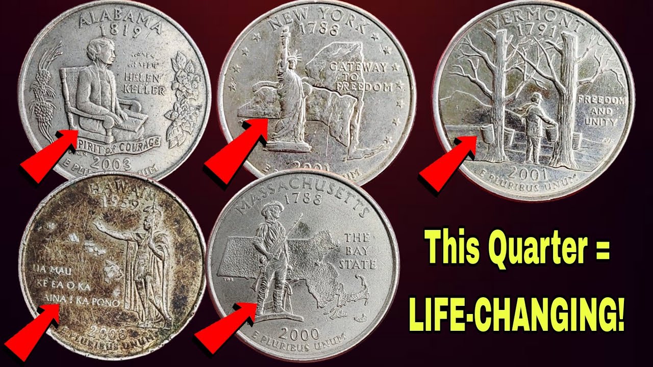 Top 5 Ultra Rare State Quarters Worth A Fortune These U.S. Coins Can Change Your Life!