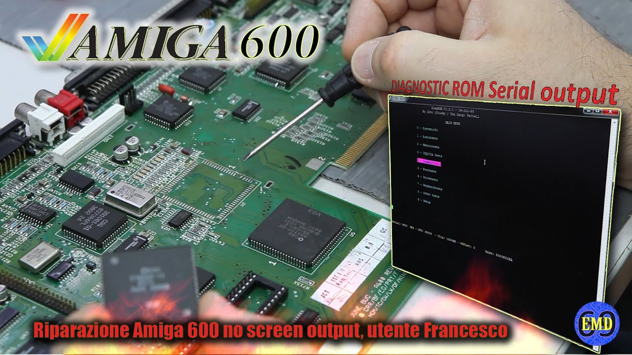 Riparazione Amiga 600 senza uscita video, utente Francesco