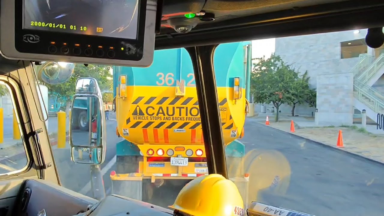 Garbage Truck Driver POV: Let's Roll Out. Pre Grip. Line it up. pick it up.
