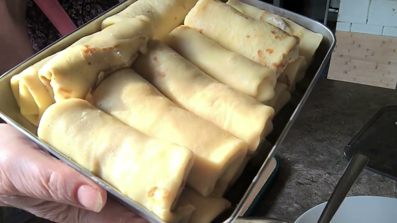 БЛИНЧИКИ  С ОЧЕНЬ  НЕЖНОЙ  ТВОРОЖНОЙ  НАЧИНКОЙ