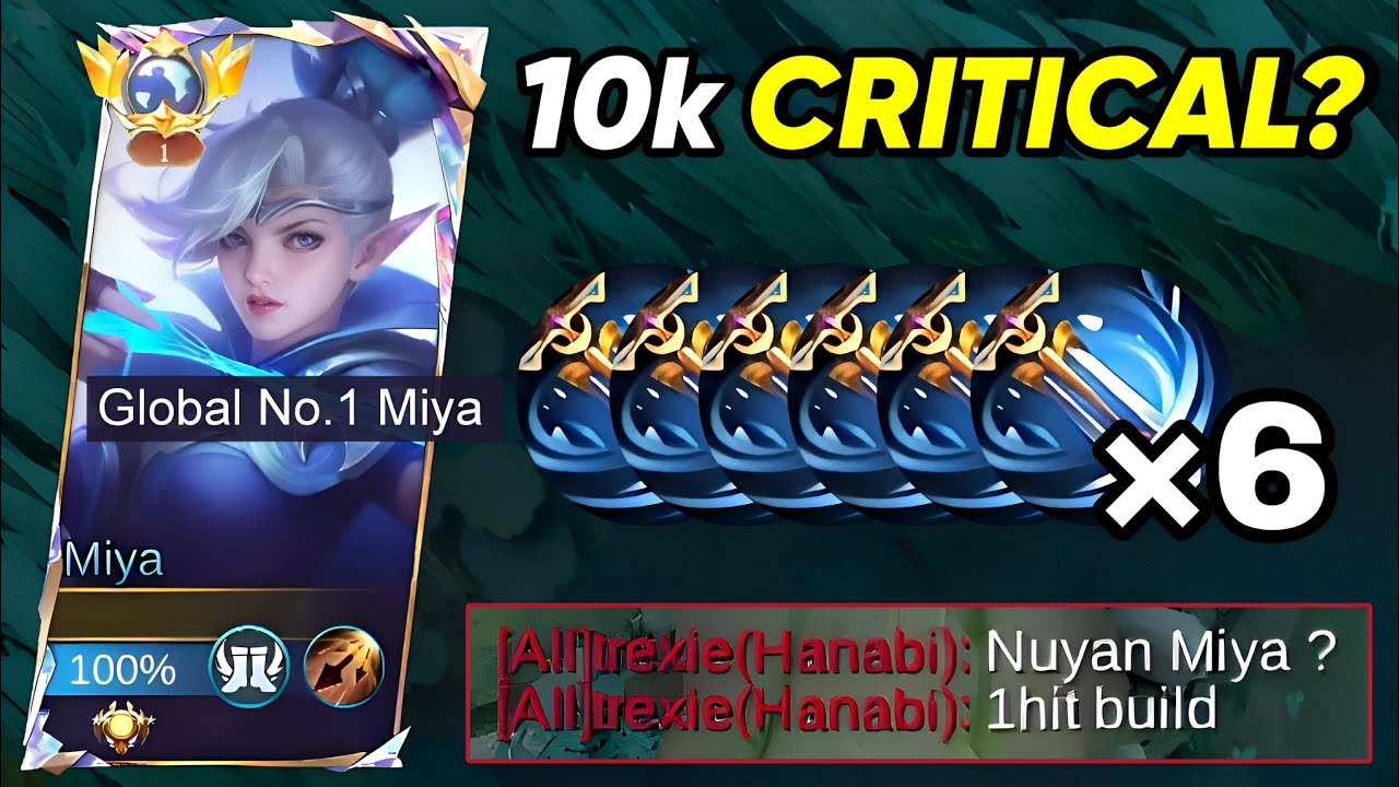 10K CRIT DAMAGE?💀 MIYA 6X WINDTALKER BUILD 2025!🔥(don't try this) - Mobile Legends 