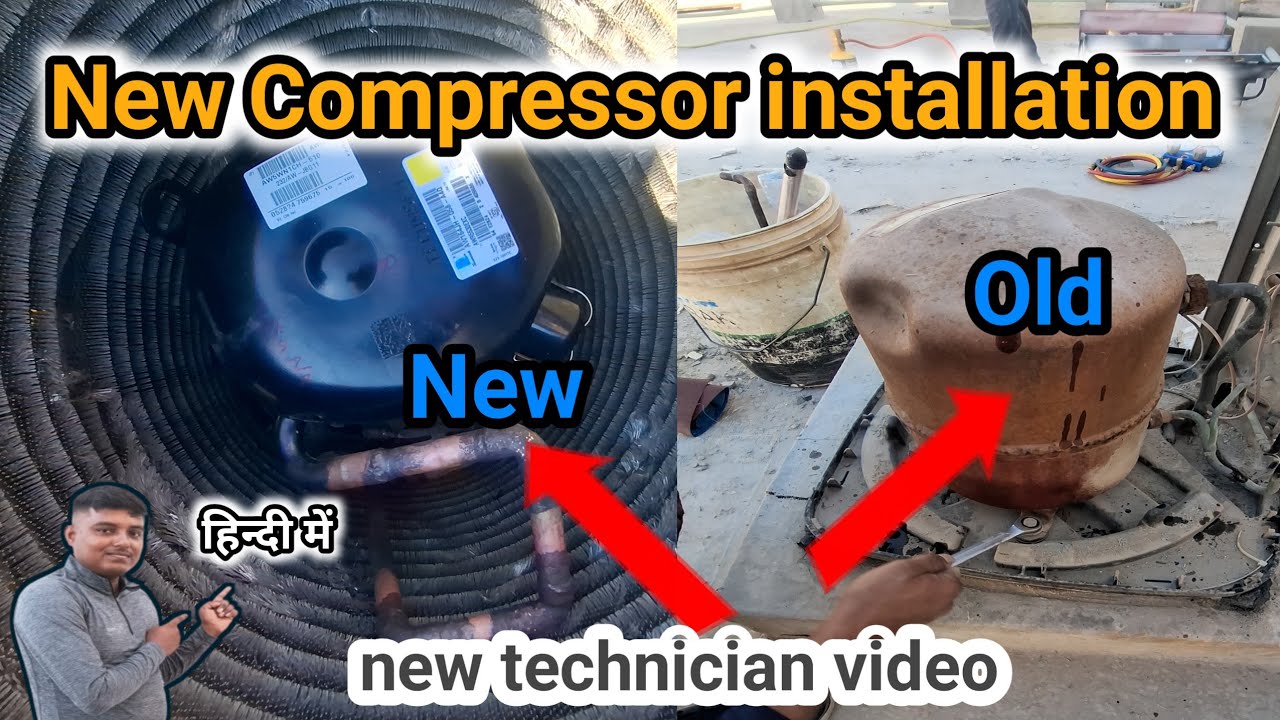 New Compressor installation . Ac Compressor change kaise karen