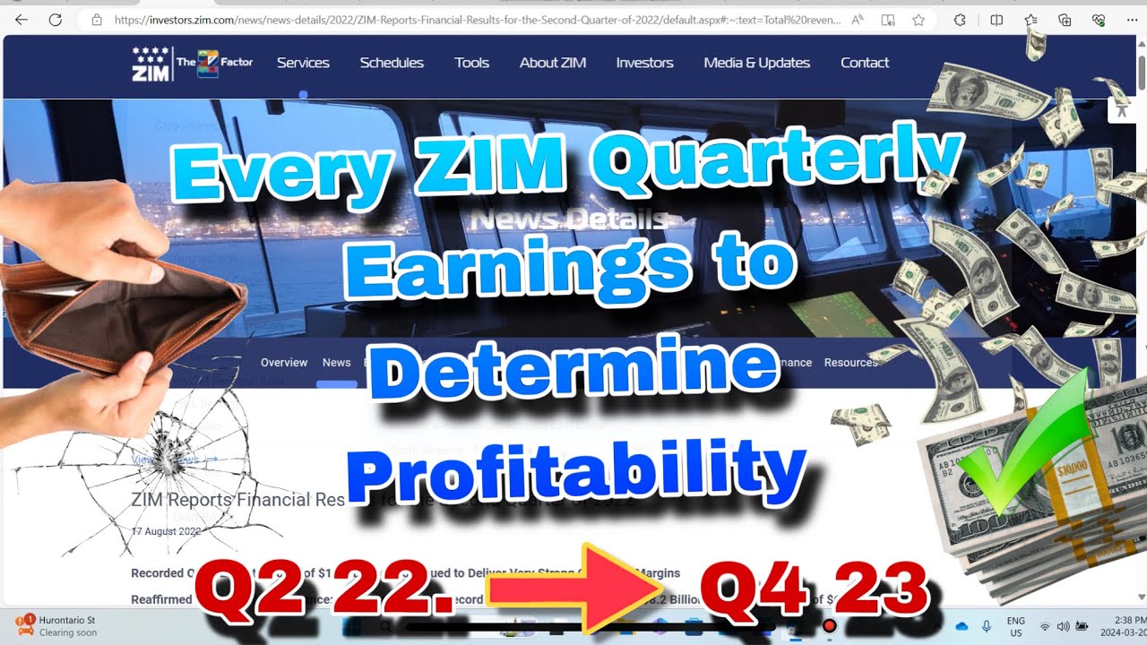 ZIM Earnings from 2022 to 2024 to Determine if ZIM Will Be PROFITABLE Next EARNINGS