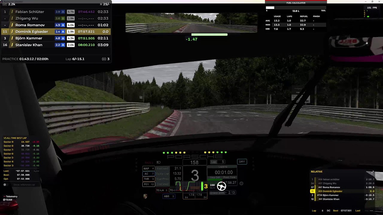 gr&uuml;ne h&ouml;lle ein paar runden drehen in iracing