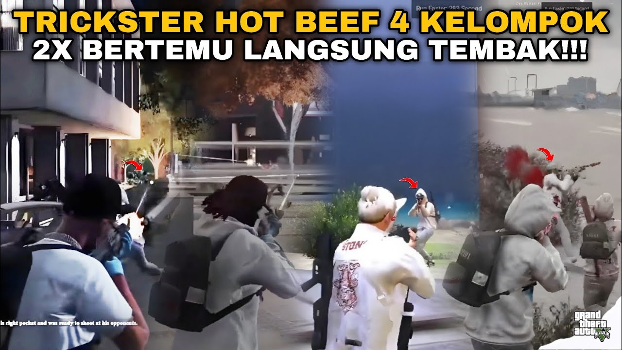 TRICKSTER KEMBALI HOT BEEF 4 KELOMPOK DALAM SEMALAM!! | GTA V ROLEPLAY
