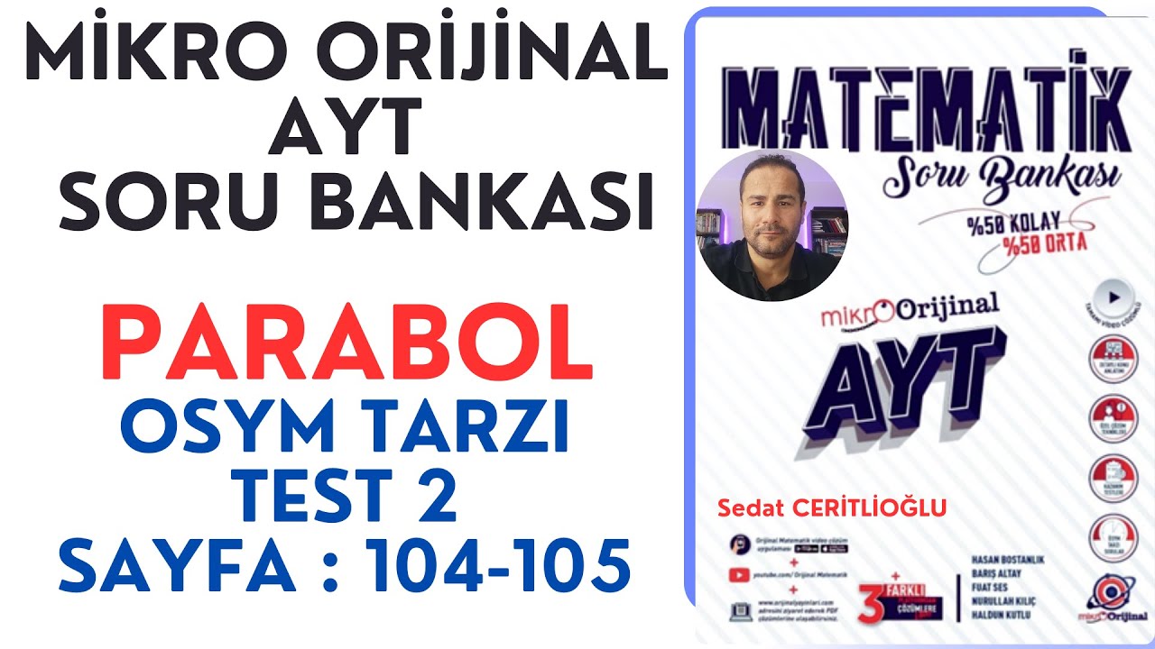 PARABOL | MİKRO AYT SORU BANKASI SYF: 104-105 | #orijinalmatematik #mikroorijinal #yks2024 #ayt