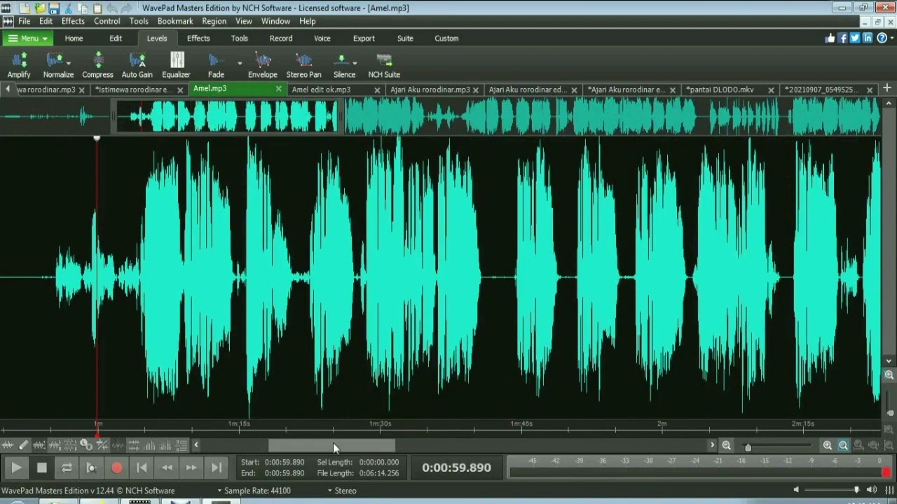 Tutorial Dasar dasar Wavepad, editing audio wavepad 12.44