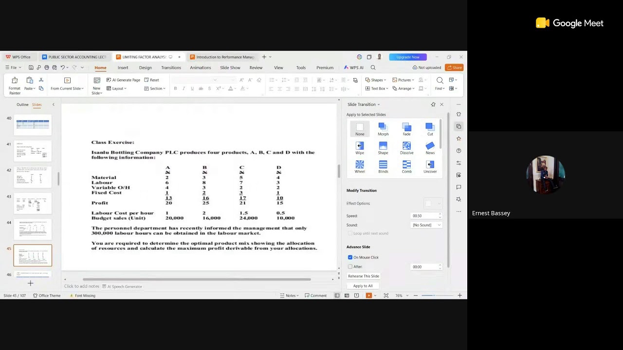 INTRODUCTION TO PERFORMANCE MGT/LIMITING FACTOR