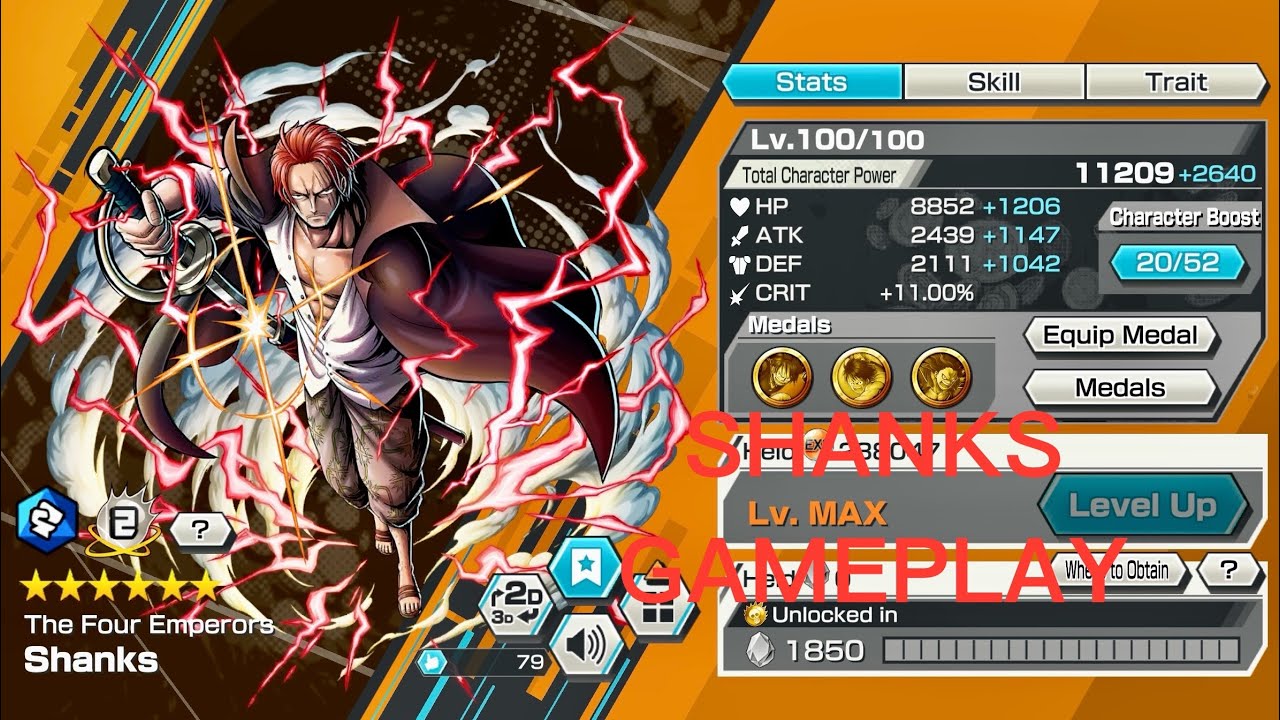THE FOUR EMPERORS SHANKS GAMEPLAY | ONE PIECE BOUNTY RUSH
