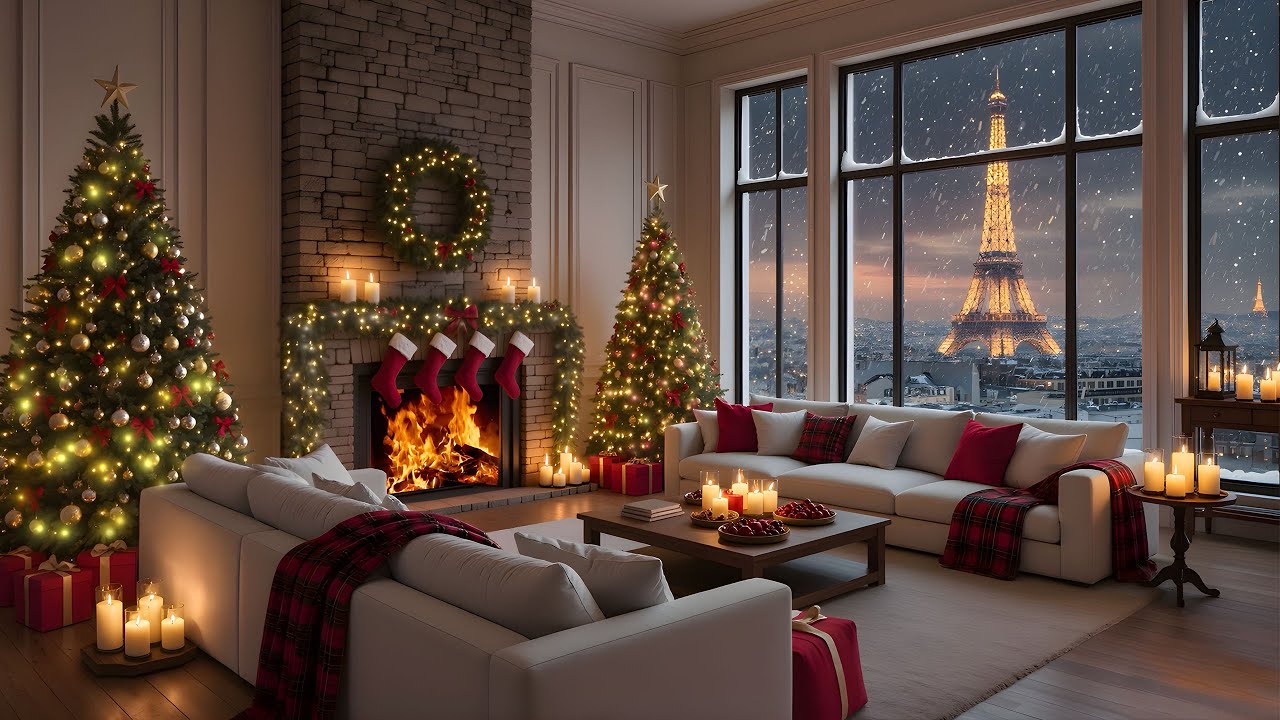 Smooth Christmas Jazz Piano in a Cozy Apartment 🎹🎄 | 4K Ambience for Working, Studying & Relaxing