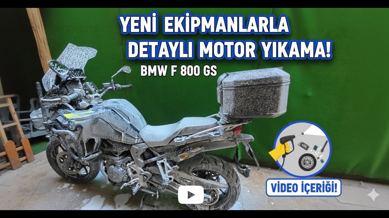 BMW F 800 GS – İlk Detaylı Yıkama! Yepyeni Ekipmanlarla Baştan Sona Temizlik + Rodaj Öncesi Gazlama