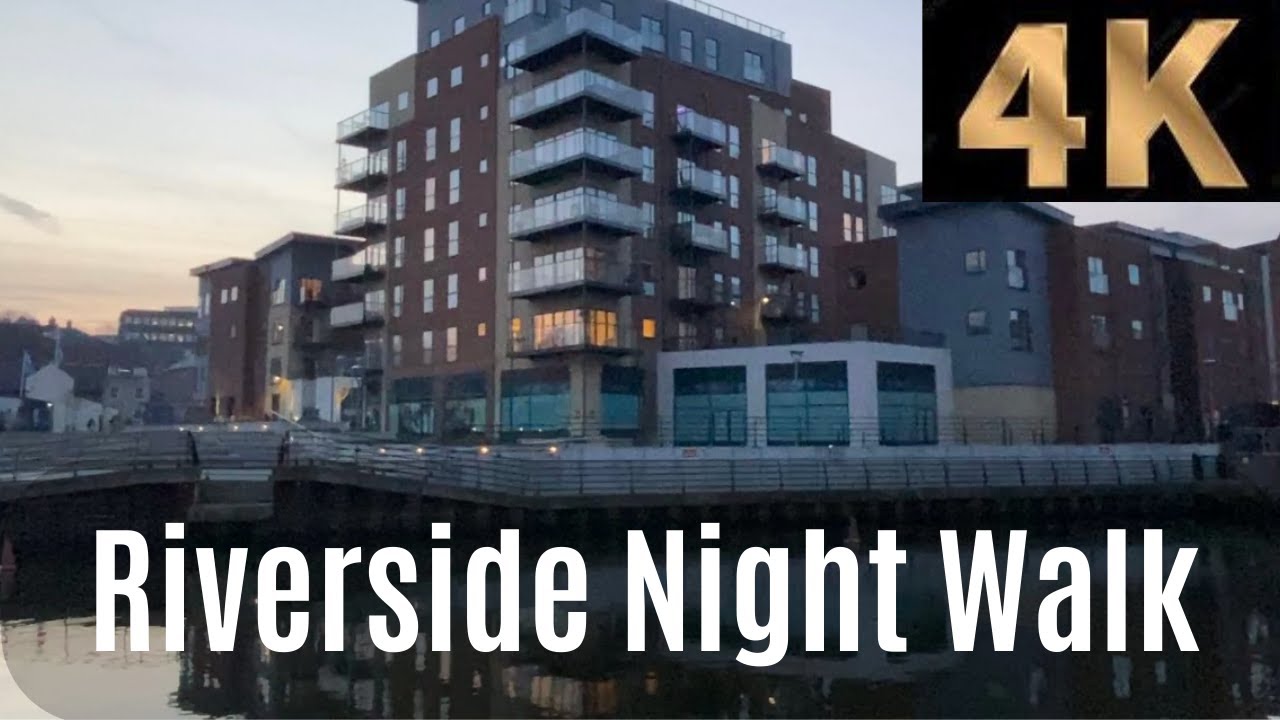 [4K] Norwich England - Riverside Walk at Night (13/02/2023)