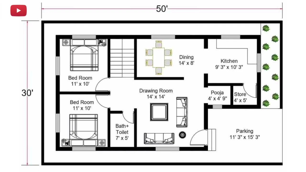 30 X 50 HOUSE PLAN