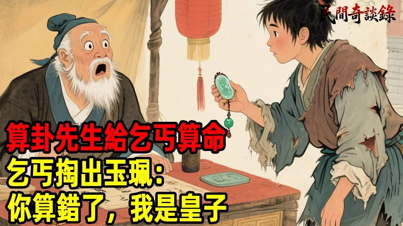 算卦先生給乞丐算命，乞丐掏出玉珮：你算錯了，我是皇子！【民間奇談錄】#民間故事 #台灣傳說 #懸疑故事 #銀髮頻道 #懷舊故事 #助眠故事