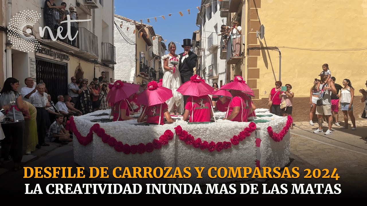 DESFILE de CARROZAS y COMPARSAS | Fiestas MAS DE LAS MATAS 2024