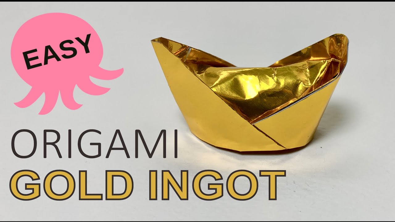 ORIGAMI Gold Ingot 元宝 | Super EASY | PAPER CRAFTS