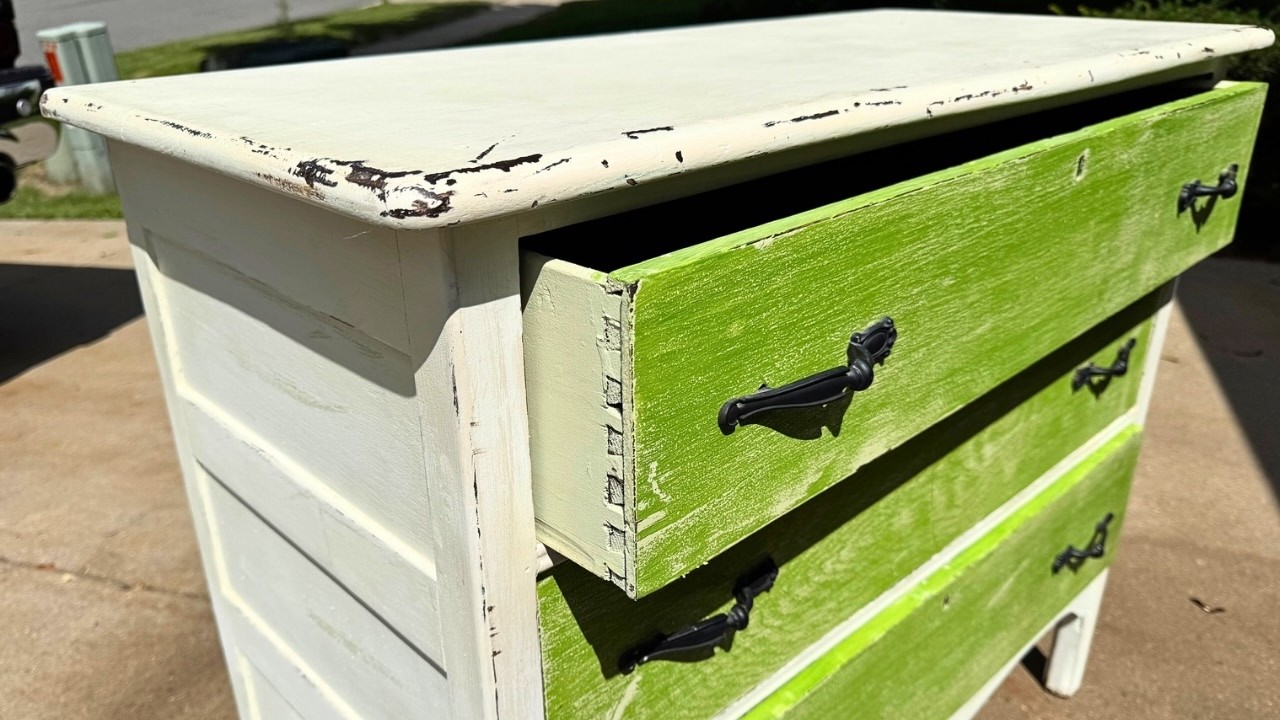 Ep. 142 My Neighbor Trashed This ANTIQUE Painted DRESSER, so I RESTORED it