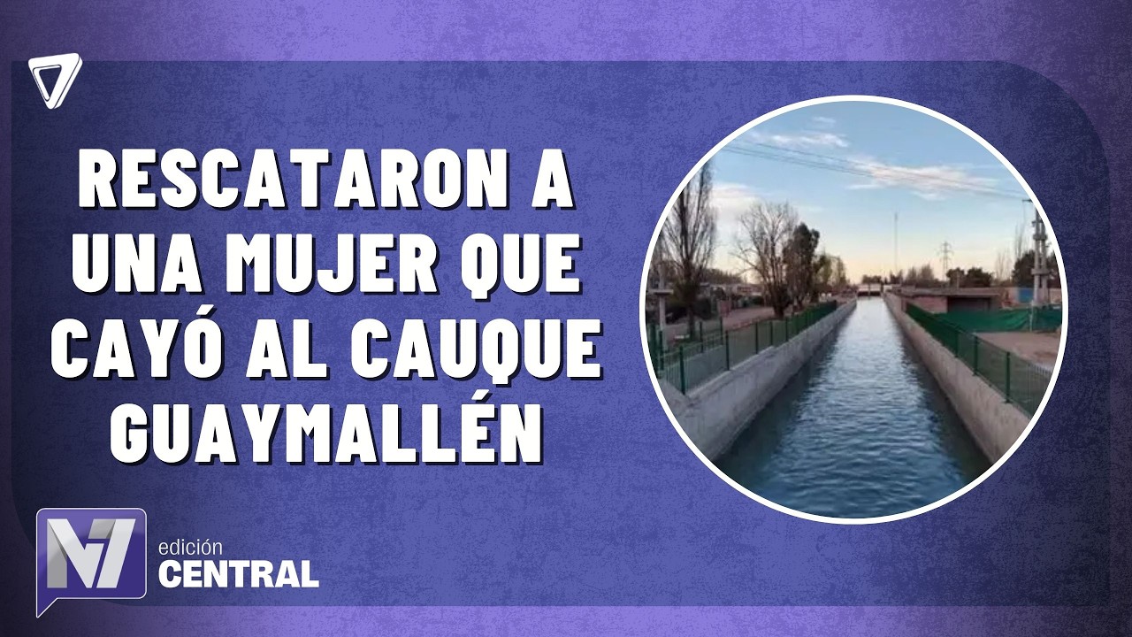Rescatan a mujer tras caída en canal de Las Heras