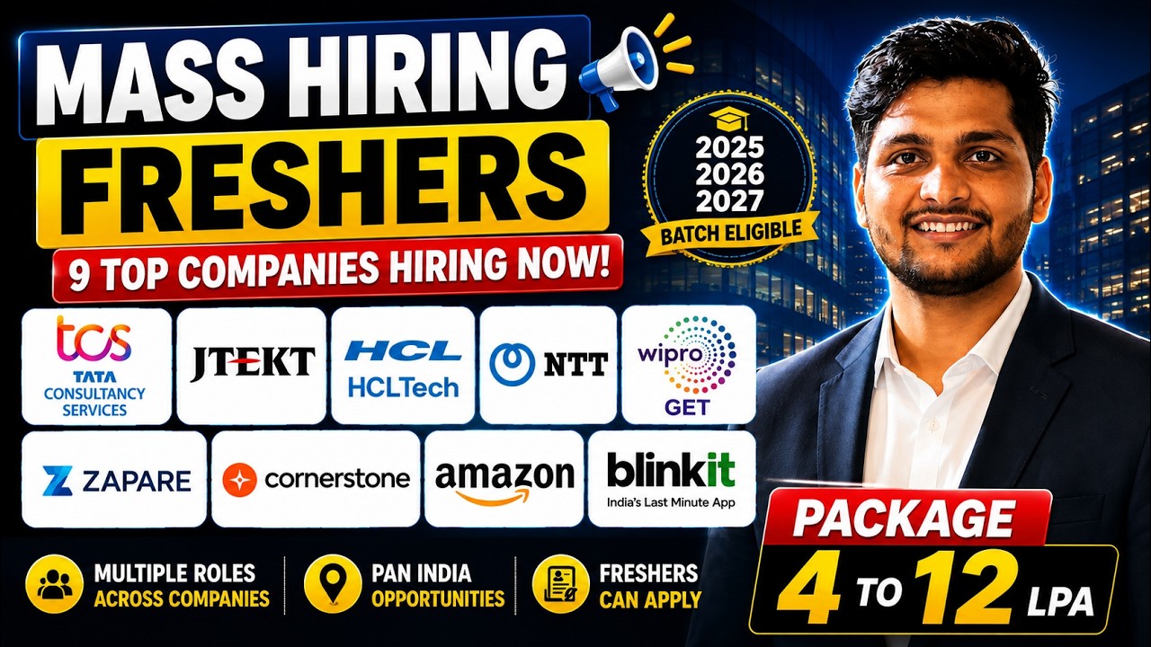 9 Companies Hiring Freshers 2026 | Off-Campus Jobs & Graduate Hiring | TCS, HCL, Wipro, Amazon, NTT