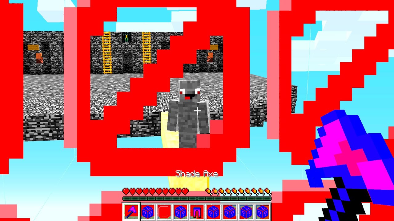 unsichtbare Blöcke schützen meine Base Troll in LUCKY BLOCK BEDWARS