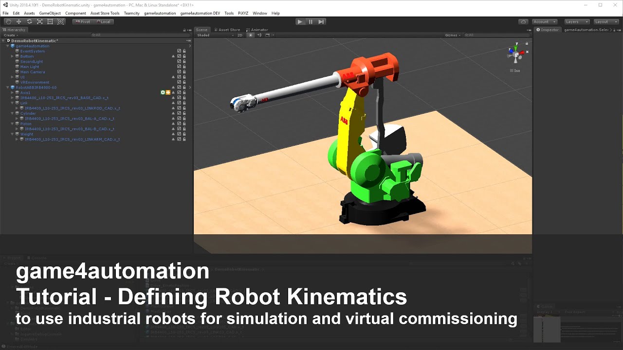 TUTORIAL - Defining Robot Kinematics with Game4Automation and Unity