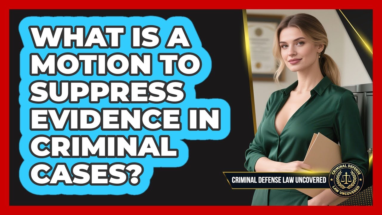 What Is A Motion To Suppress Evidence In Criminal Cases? - Criminal Defense Law Uncovered