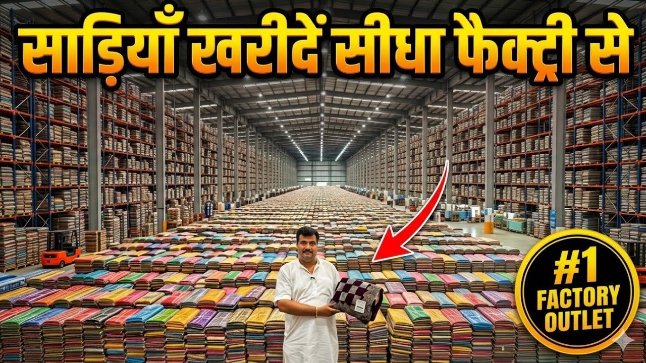1000 वाली साड़ी फैक्ट्री से, साड़ी 65 से/ Saree Manufacturer / Surat saree wholesale market #saree