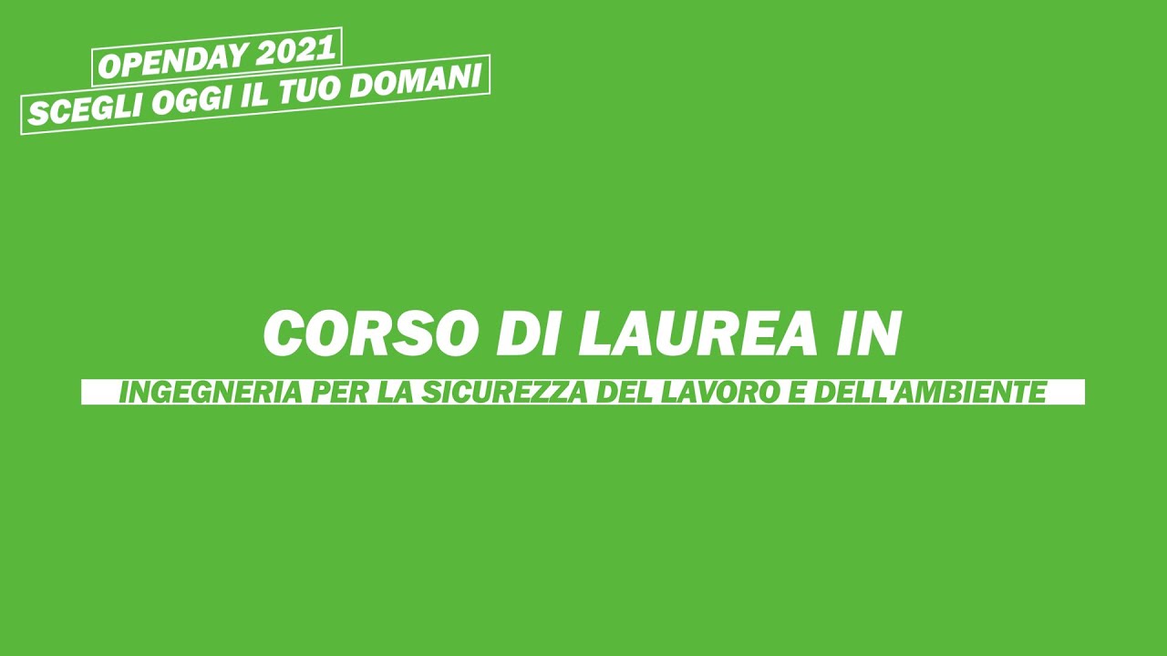 Ingegneria per la sicurezza del lavoro e dell'ambiente - Video di presentazione