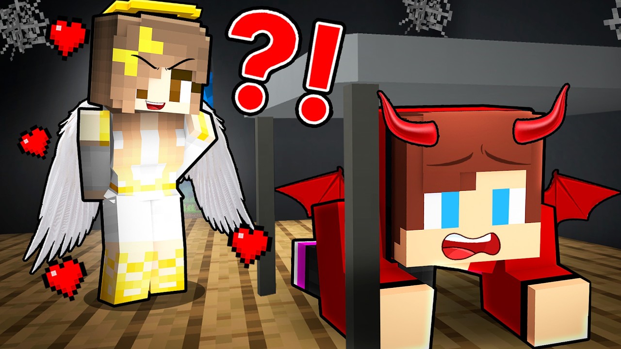 The ANGEL Girl Chases JJ DEVIL in Village with Mikey (Maizen Minecraft)