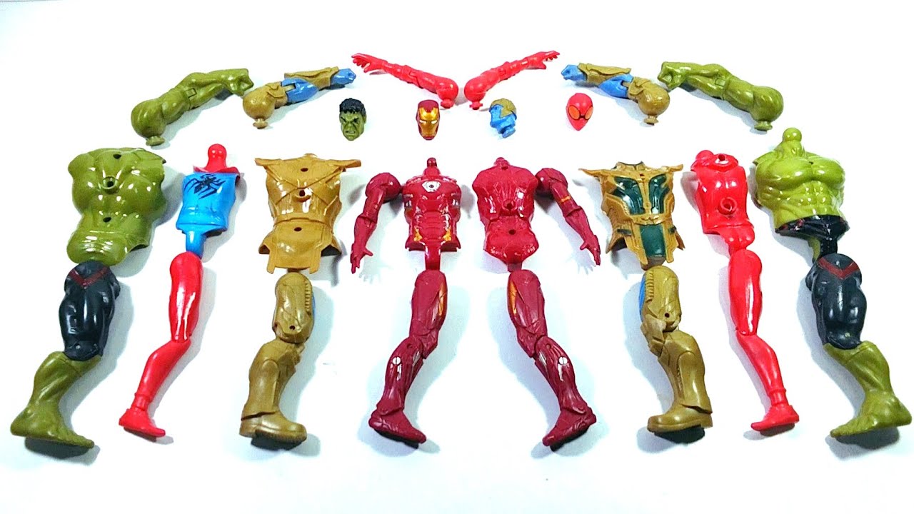 AVENGERS SUPERHERO TOYS IRONMAN VS THANOS ARMOR VS SPIDER-MAN GODHI VS HULK SMASH...