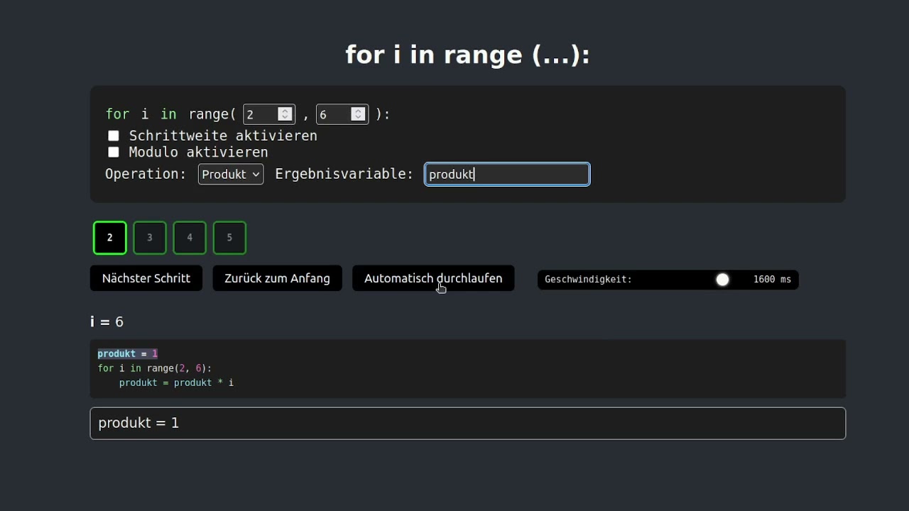 Python: for i in range