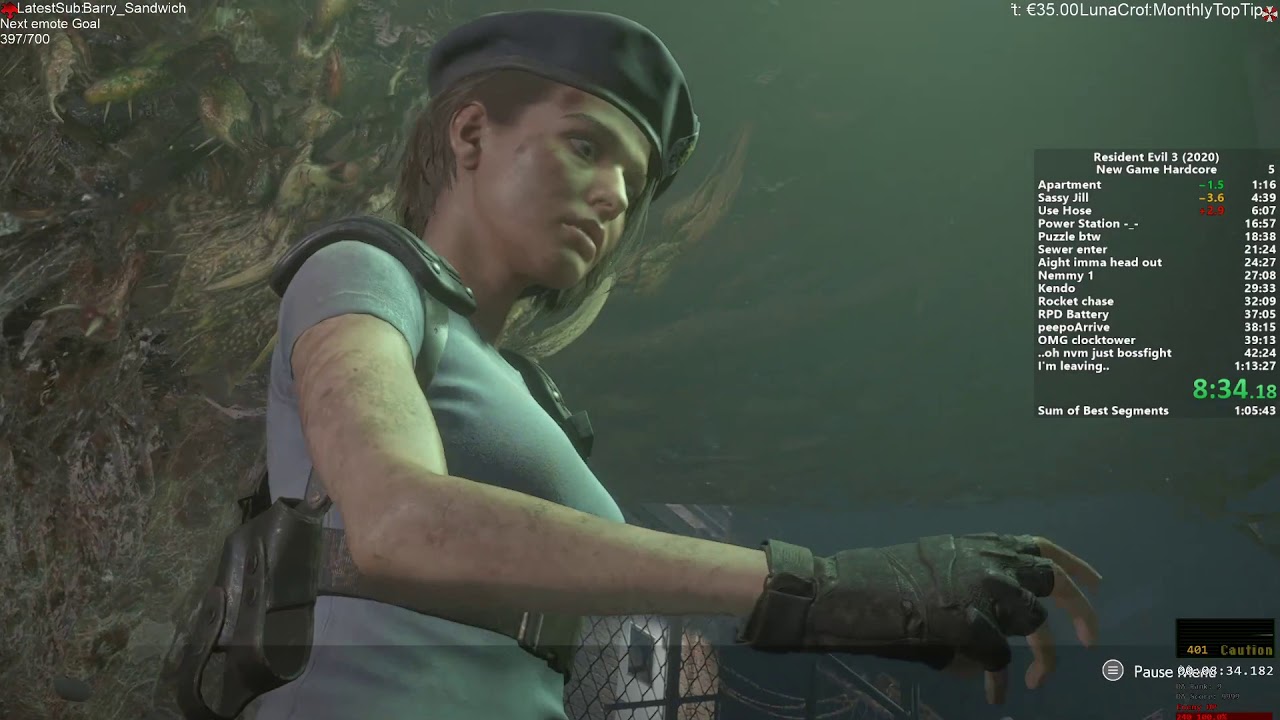 Resident Evil 3 2020 - Speedrun Hardcore New Game/No Shop Items
