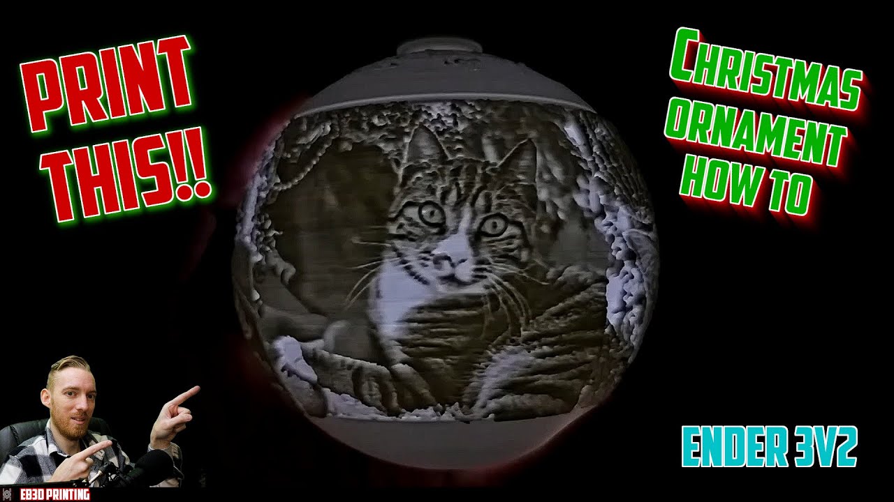 3D Printed Lithophane Ornament How To on the Creality Ender 3v2